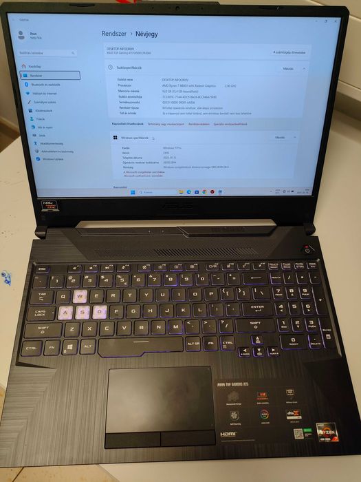 ASUS TUF A15 Ryzen 7 4800H/16GB RAM /GTX 1650Ti