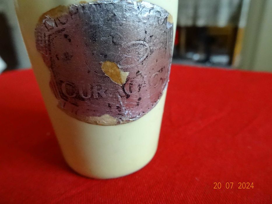 Recipent ceramic pt. "Lichior extra Curacao" din anul 1955