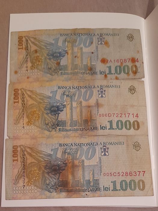 Vând bancnote 1.000 lei an 1998 preț 3000 RON