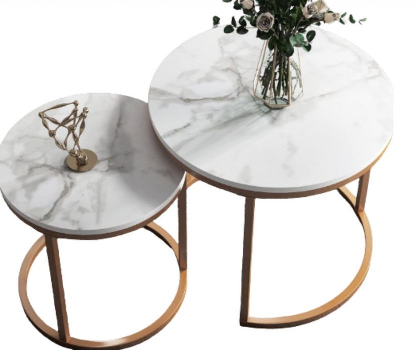 Два броя кръгли масички за кафе с модерен дизайн