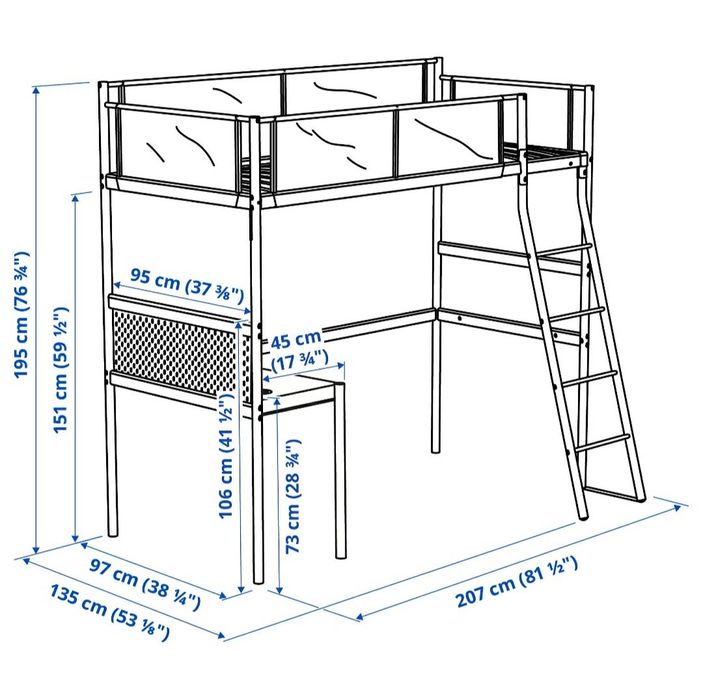 Vând pat supraetajat IKEA SMASTAD