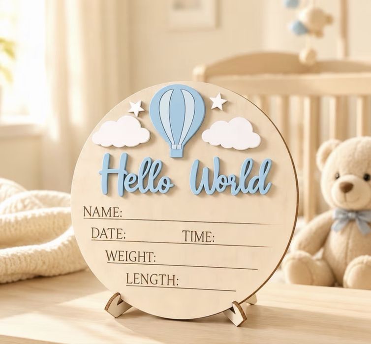 Табелка за бебе “Hello World”