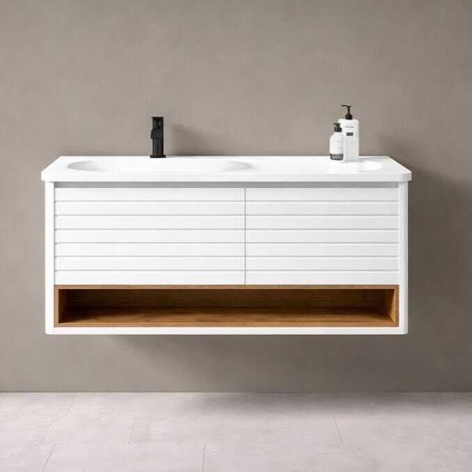 PVC шкаф за баня с мивка TERRA WHITE 110 см