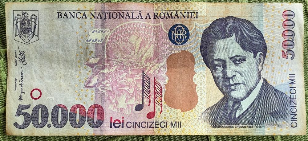 Vând/schimb bancnote de 50.000 lei, anul 2000