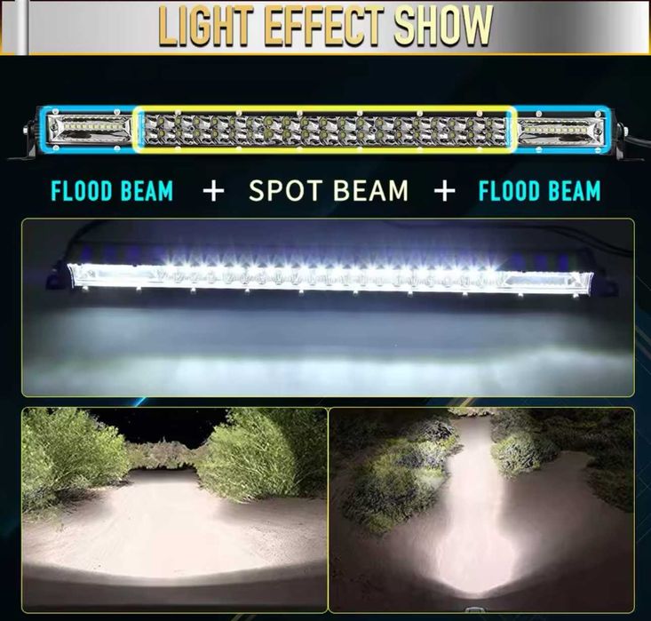 НОВ МОДЕЛ 118 cm 420W 12D ULTRASLIM LED BAR в комплект с окабеляване