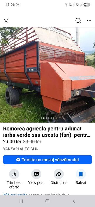 Remorca pentru adunat fan