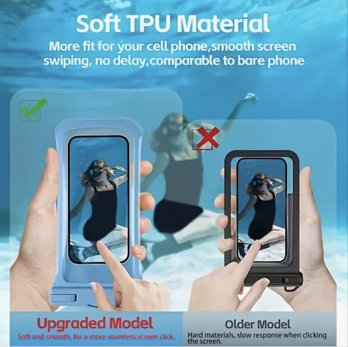 2 buc x Husă impermeabilă telefon, certificare IP65! Model nou! culoare negru