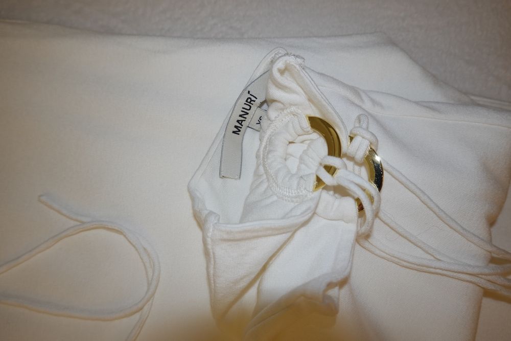 Manuri set pantaloni + top alb xs