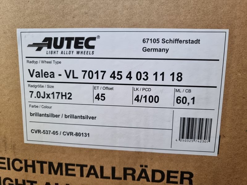 17цола 4x100 Toyota,Vw,Skoda,Renault 4х100