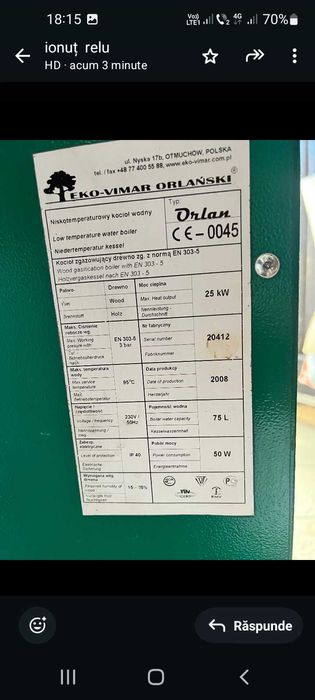 Centrala termica pe lemne