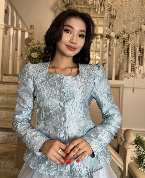 Платье двойка голубое