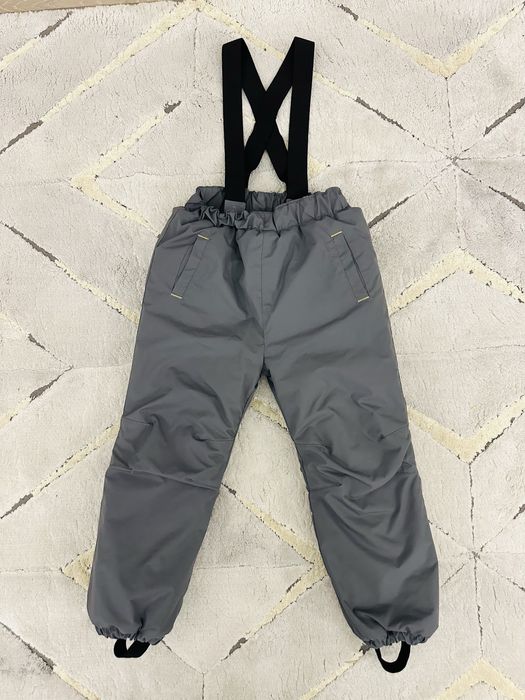 Pantaloni de iarna/ski cu bretele, Gri inchis, 104-110 CM