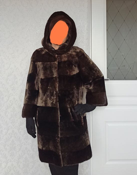 Шуба из натурального мутона