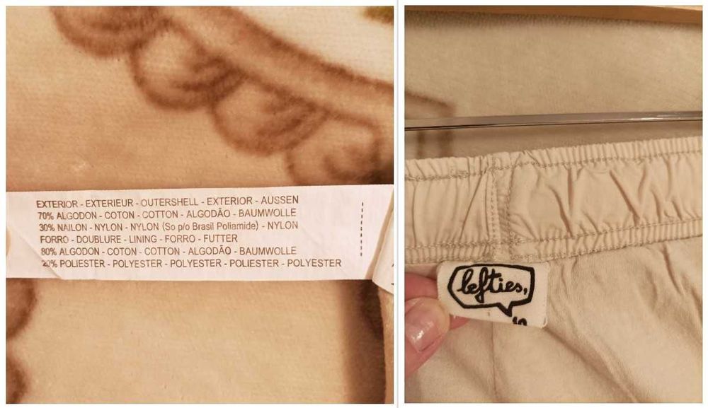 Pantaloni dublati pt timp rece, pt fete 10A, cream.