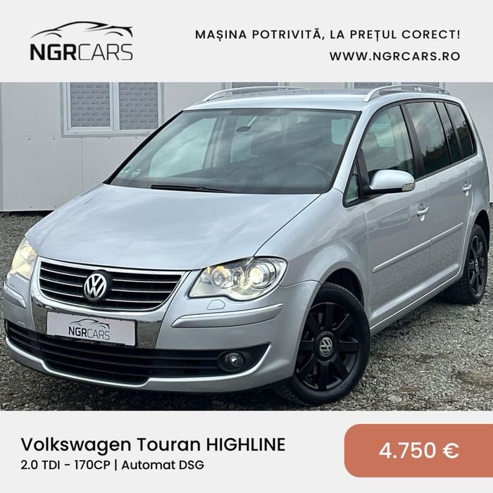 Volkswagen Touran Highline 2.0 TDI 170CP DSG RATE / NUMERE / TRANSPORT