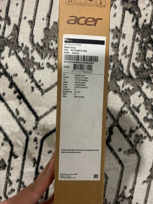 Acer noutbuk sotiladi, holati yangi, kop ishlatilmagan