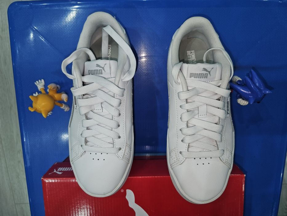 Adidasi PUMA piele culoare alba unisex 37.5 NOI