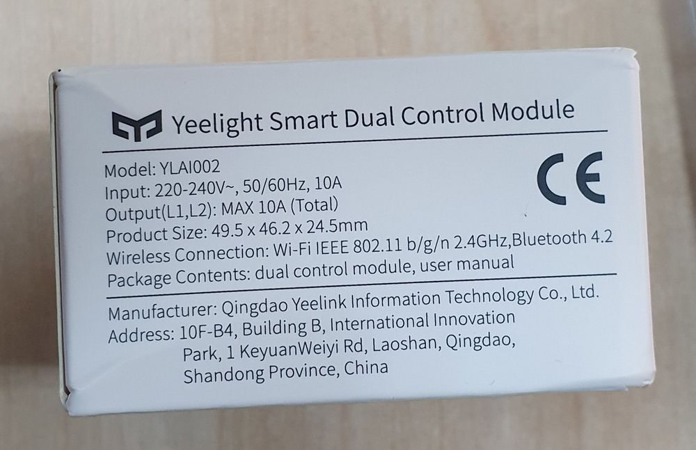 Releu Yeelight Smart Dual Control Module, Wi-Fi , Bluetooth, cu nul