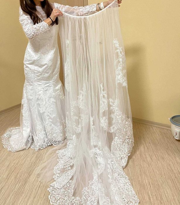 %% 2 в 1 Сватбена рокля + допълнителен шлейф