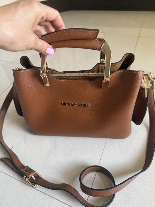 Елегантна дамска чанта Michael Kors – Цвят Карамел/Cognac