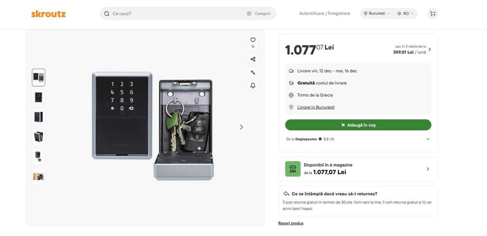 ABUS Smart Key Box KEYGARAGE One Casuta pentru chei