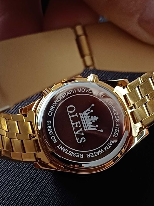 OLEVS Хронограф Многофункция Кварц,Скелет, Hollow Out,HD Светещ,3 АТМ