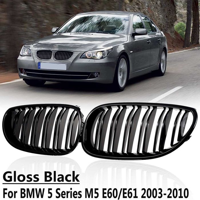 Negru Lucios Grile Nari Duble M Bmw E60 E61 2003-2010 Piano Black M5