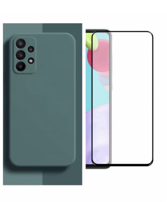 Husa Silk Inte Catifea si Folie Sticla Samsung A23/A33/A34/A35/A55/A56