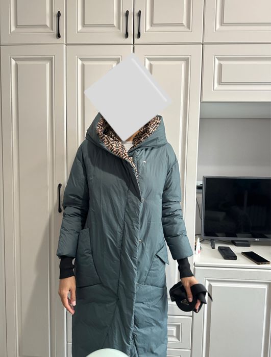 Пуховик зима осень с капюшоном