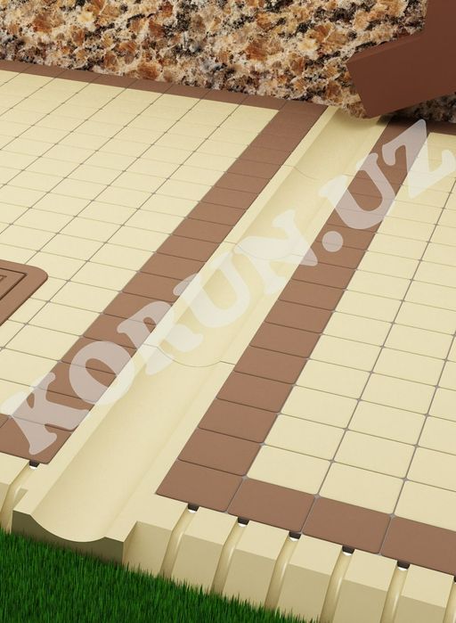 Люк, колодец, бордюр и лоток