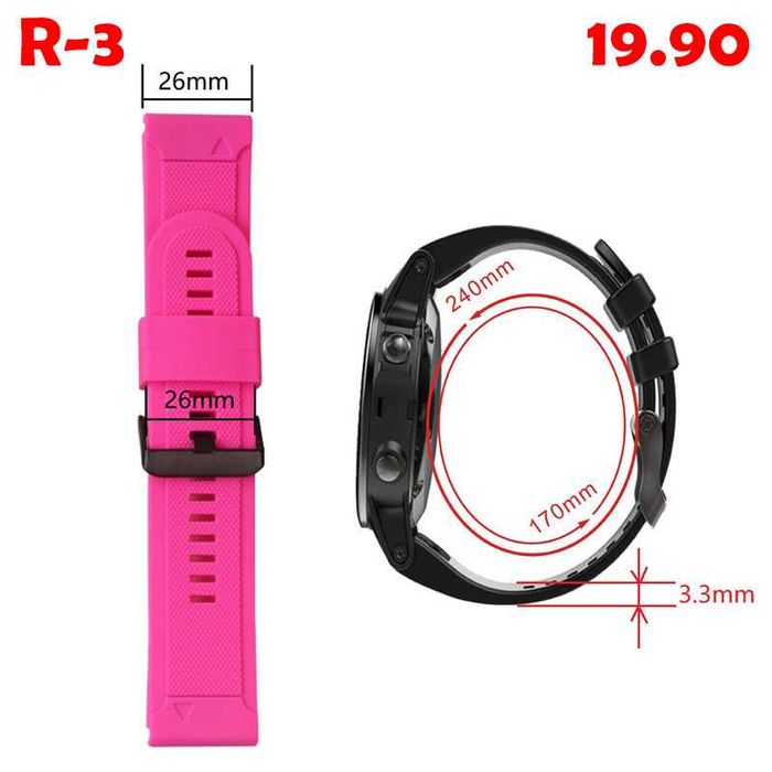 Силиконова QuickFit каишка верижка Garmin Fenix 3 5 6 7 HR X Pro 945