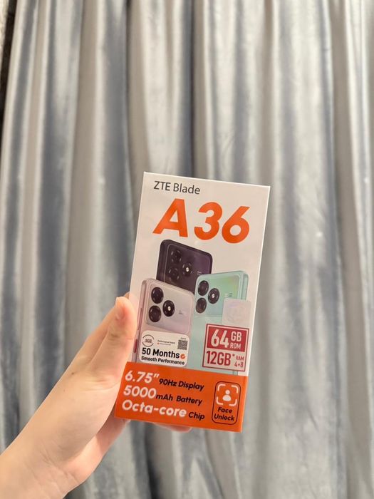 ZTE A36 4GB/64GB черный (новый)