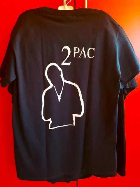 Тениска 2Pac дизайн Лице и Гръб, 100% памук, в черно  и Цветно (S) Нова!