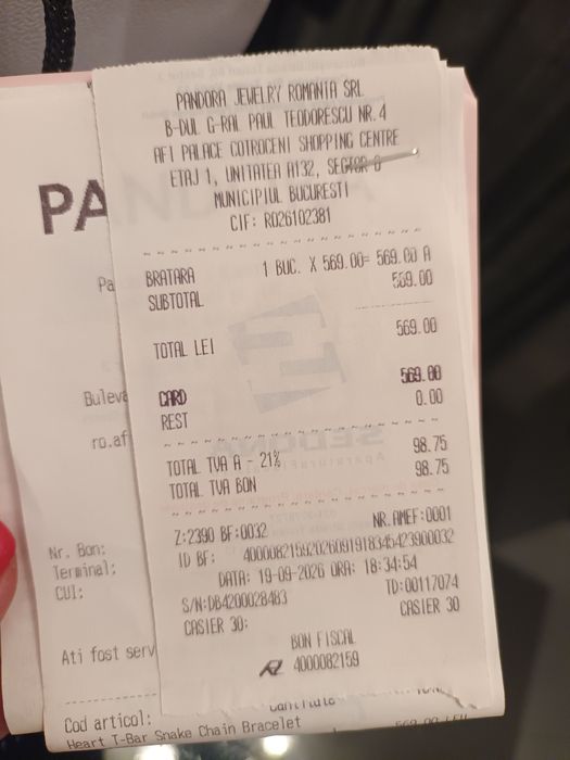Brățară Pandora, produs nou, garanție