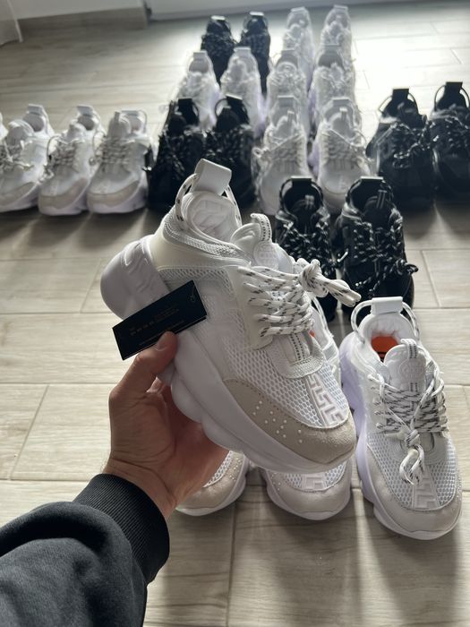 Adidasi Versace Chain Reaction Noi Marime 38 39 40 42 43 Alb Negru