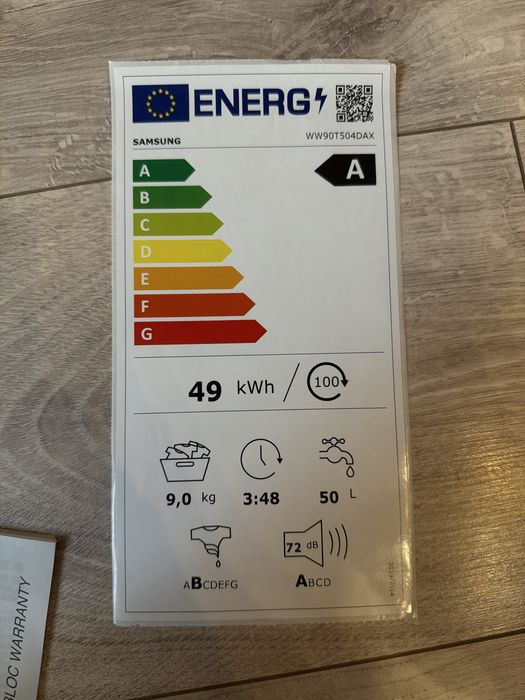 SAMSUNG  Пералня 9кг 1400 об/мин EcoBubble WW90T504DAX