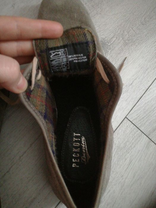 Pantofi Peckott Denim piele intoarsa