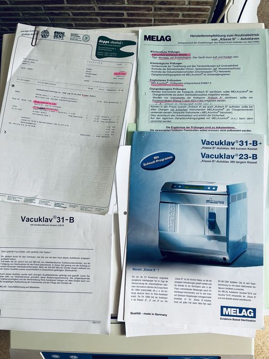 Autoclav sterilizator Melag 31B dental stomatologie clinica chirurgie