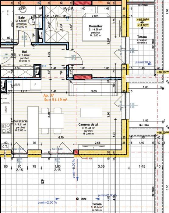 Apartament tip penthouse, terasa 46,32mp, zona Somesului, Floresti — fotografia 3