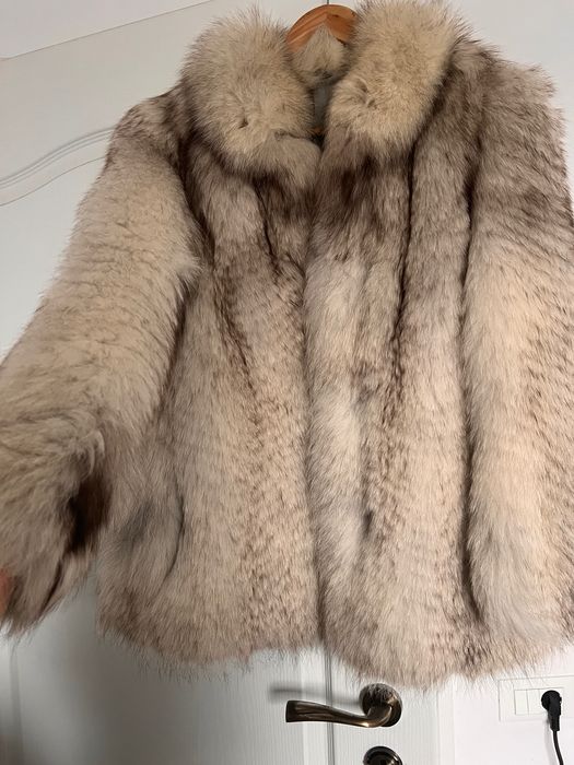 Haina din blana de vulpe naturala