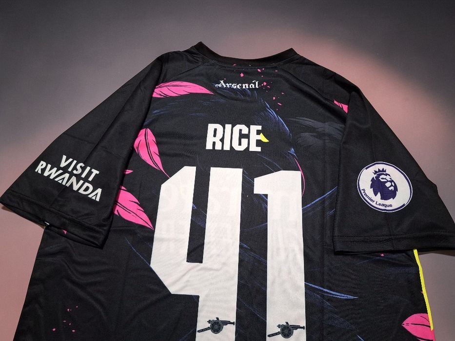 Флуоресцентна футболна фланелка на АРСЕНАЛ#ДЕКЛАН РАЙС#41!