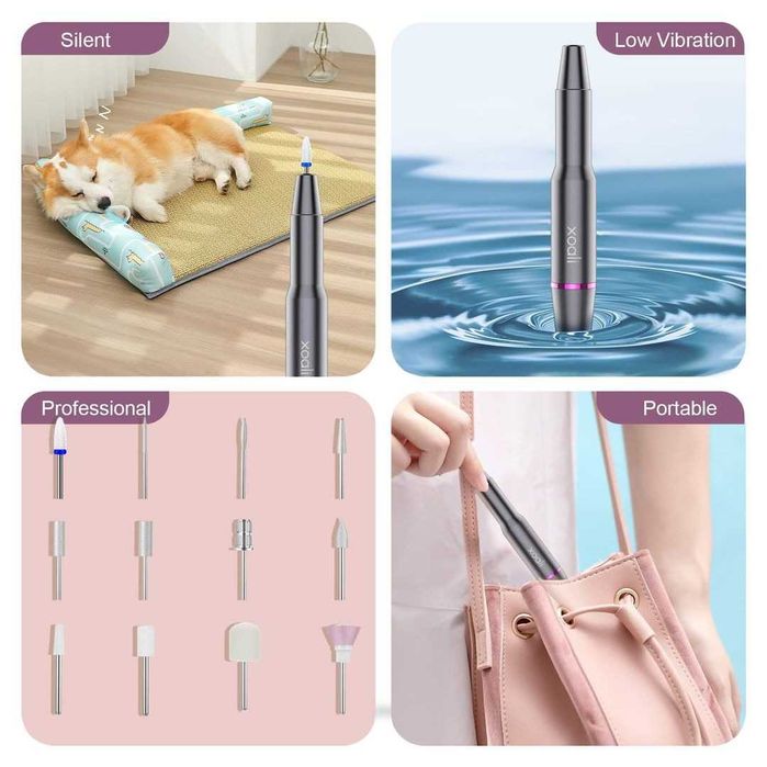 Електрическа пила за нокти 25000 об. 12 в 1 Професионален за гел нокти