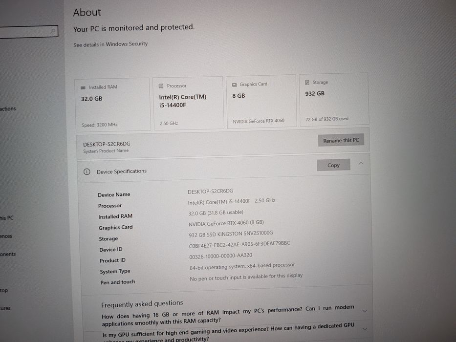 PC Gaming | Monitor 180Hz | RTX 4060 | I5 14400F | 32 RAM | 1 TB SSD