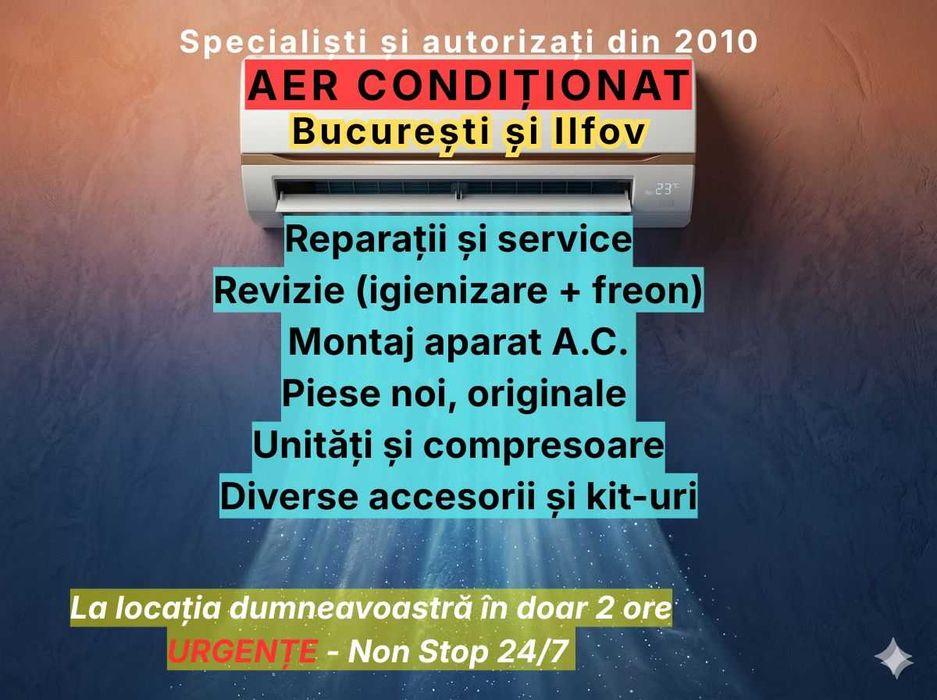 Revizie AER CONDITIONAT Bucuresti Ilfov curatare - igienizare - freon