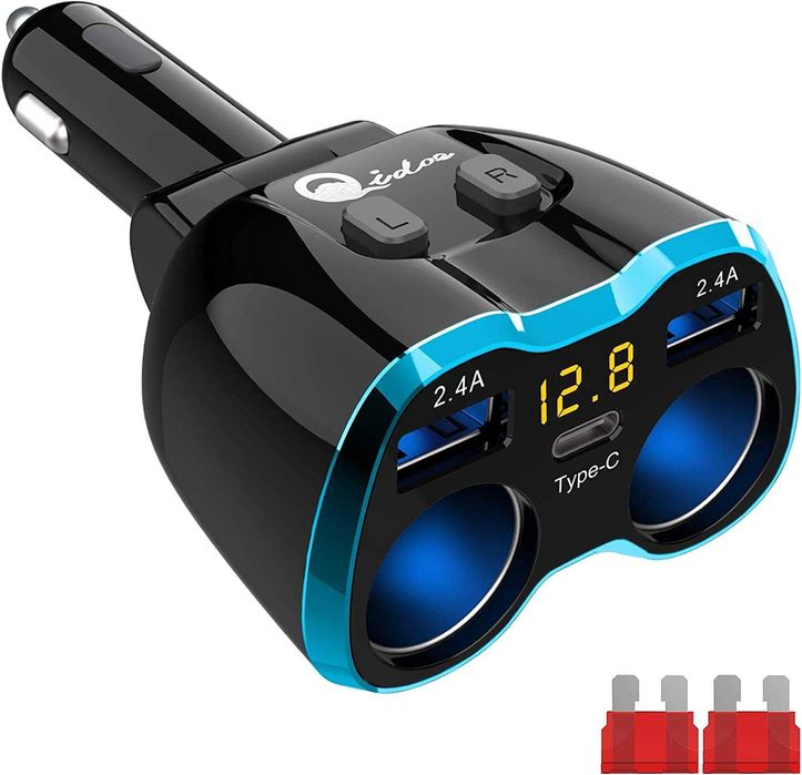 Зарядно устройство с индикатор за запалка на автомобил, USB