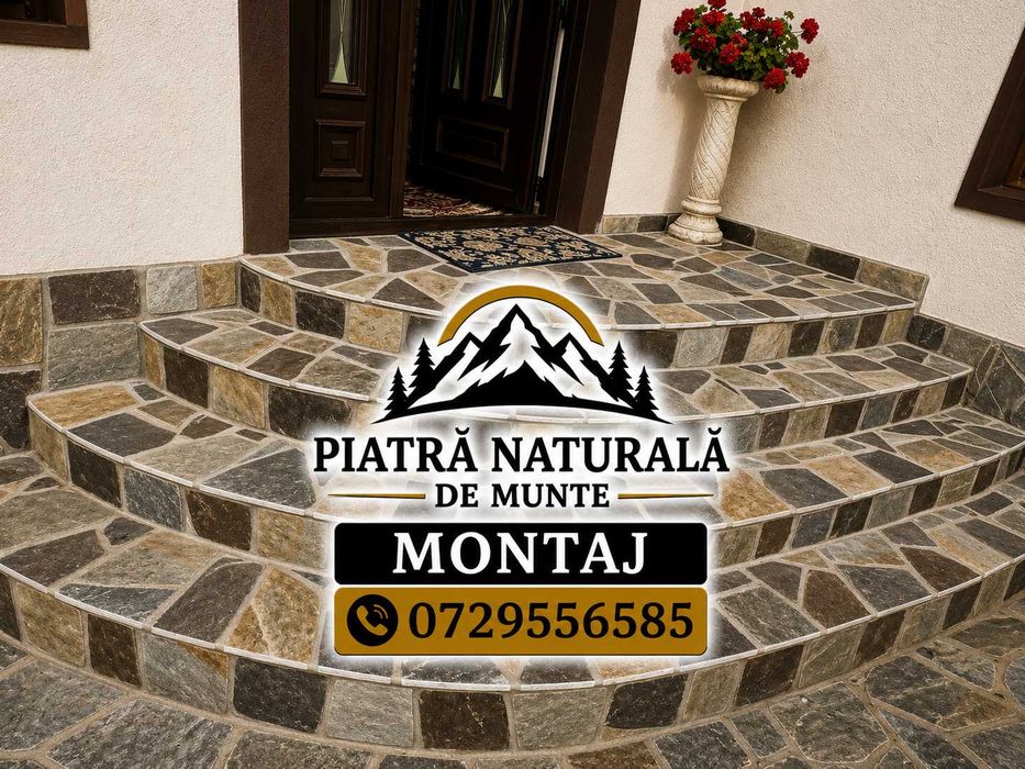 piatra naturala de munte si montaj