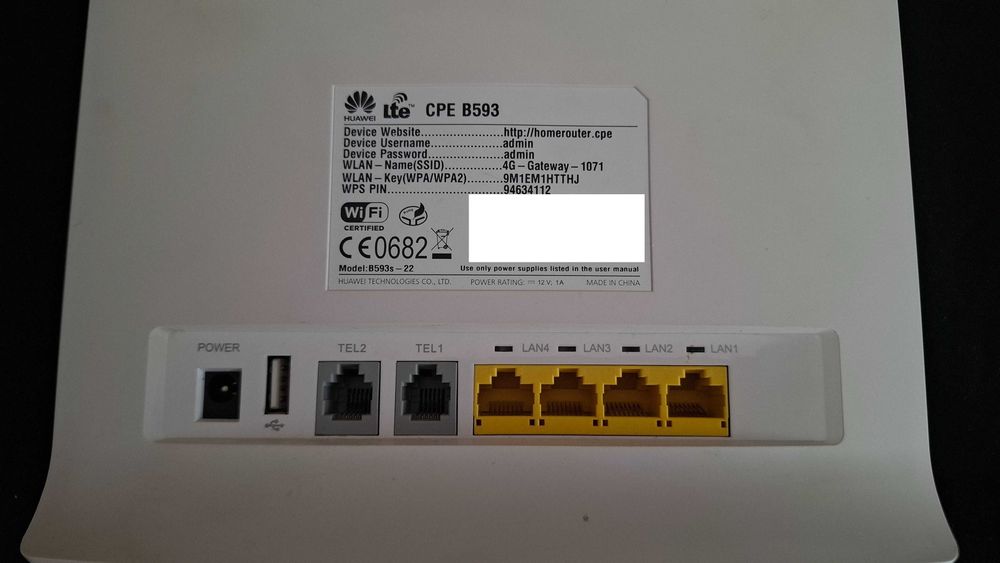HUAWEI B593s 4G LTE SIM рутер Cat6 300Mbps Wi-Fi + Телефонна станция