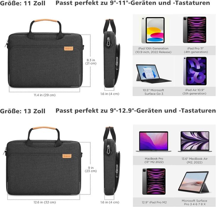 Чанта за таблет NIDOO 3-в-1 за през рамо за 10-инчов iPad 10 9/11