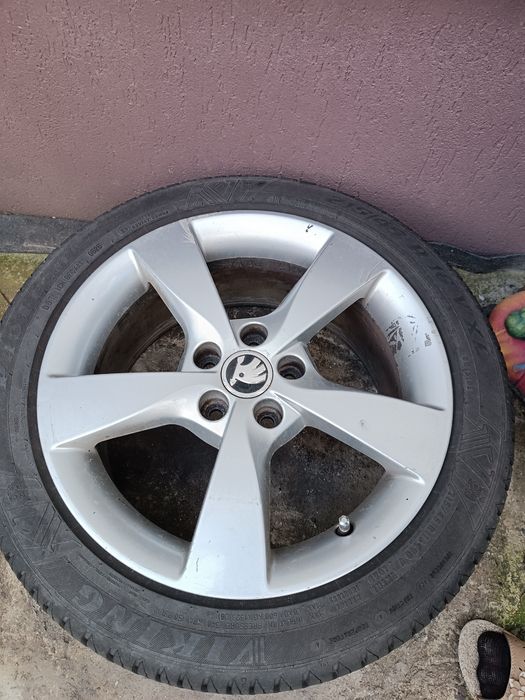 Jante,Roti Auto Skoda Rapid,Fabia,VW Polo+anvelope 215/45/R16+capace