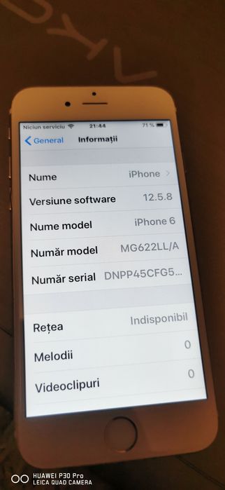 IPhone 6 de vânzare 128GB, bateria 98%, alb